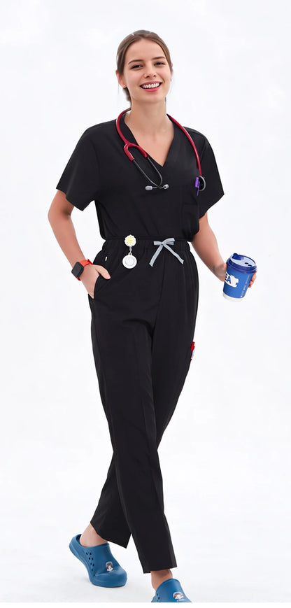Doctor Nurse Scrub Set Hospital Uniforms Clinic Medical Surgeon Nursing Clothes Dental Pediatric Beauty Salon Work Suit S23