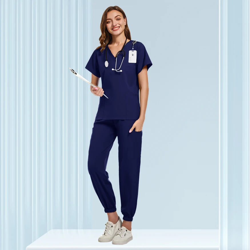 Unisex Doctor Medical Uniforms Men Women Nursing Clothes Beauty Costume Nursing Scrubs Sets Dentist Workwear Clinical Tops Pants