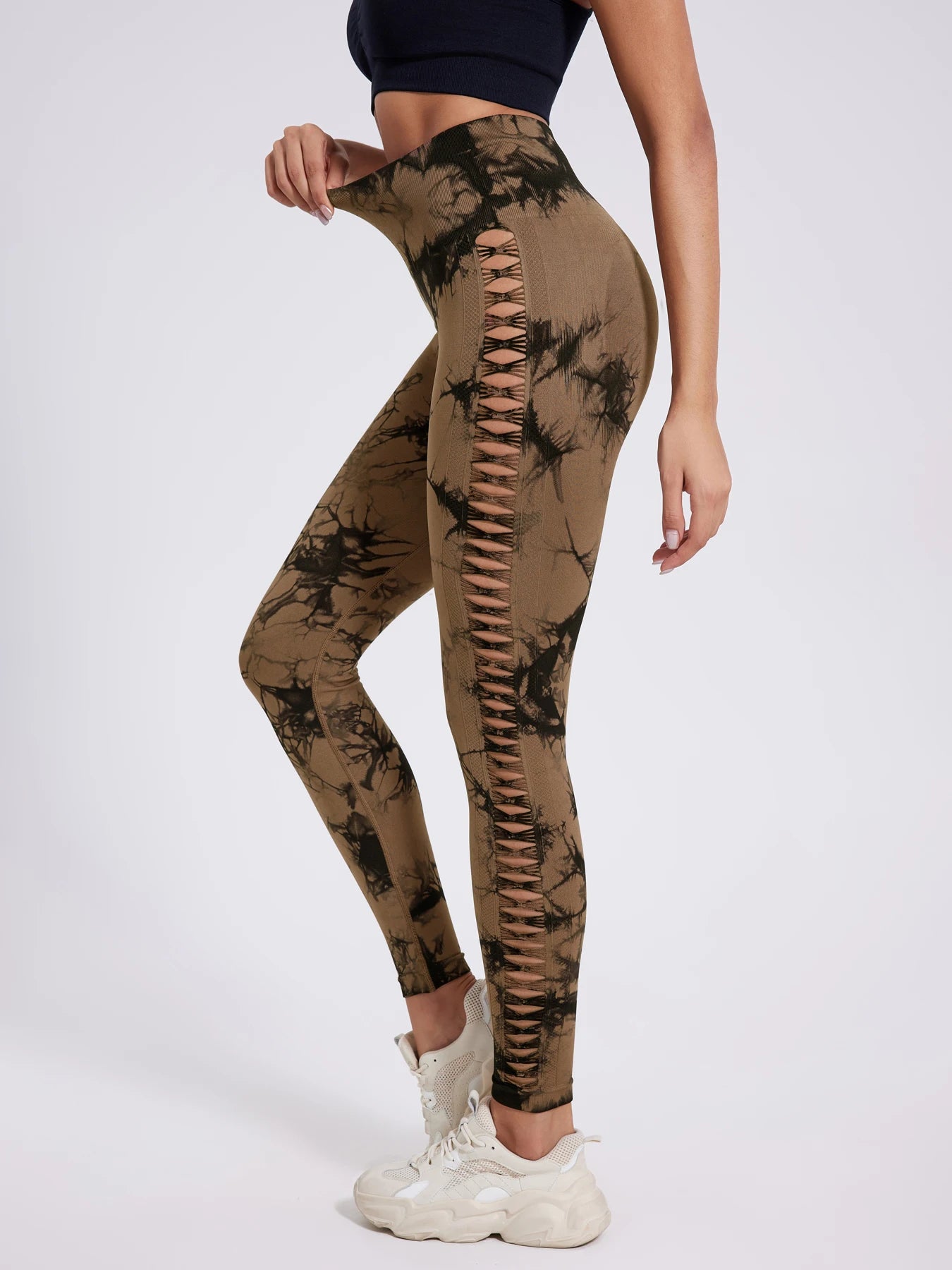 Butt Lifting Sexy Gym Leggings Women High Waist Seamless Tie Dye  Leggings Women Skinny Stretch Outdoors Hollow Out Pants