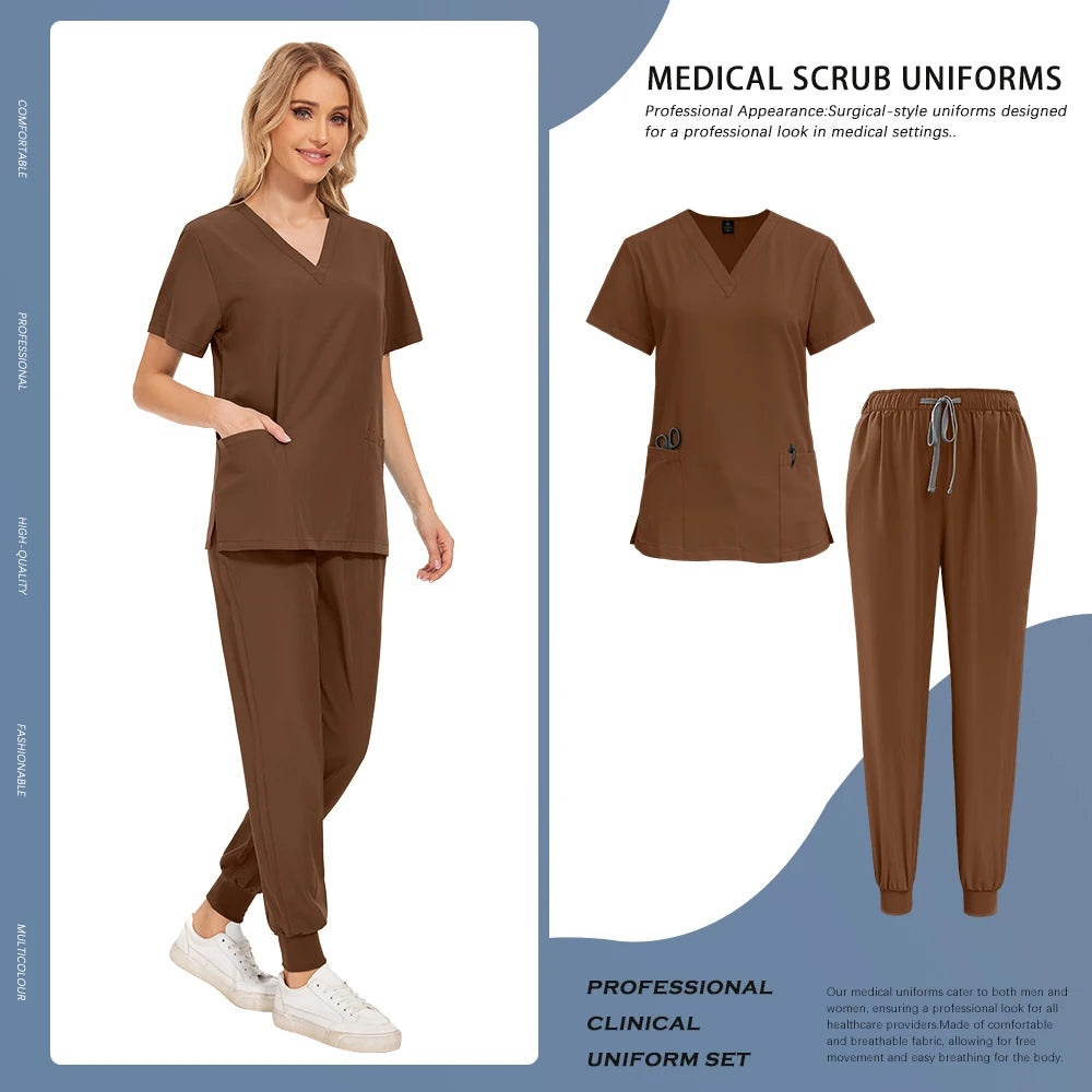 Scrubs Set Hospital Clinical Nurse Work Clothes Medical Surgical Uniforms Doctor Nursing Clothes Women Men Dentist Overalls Suit