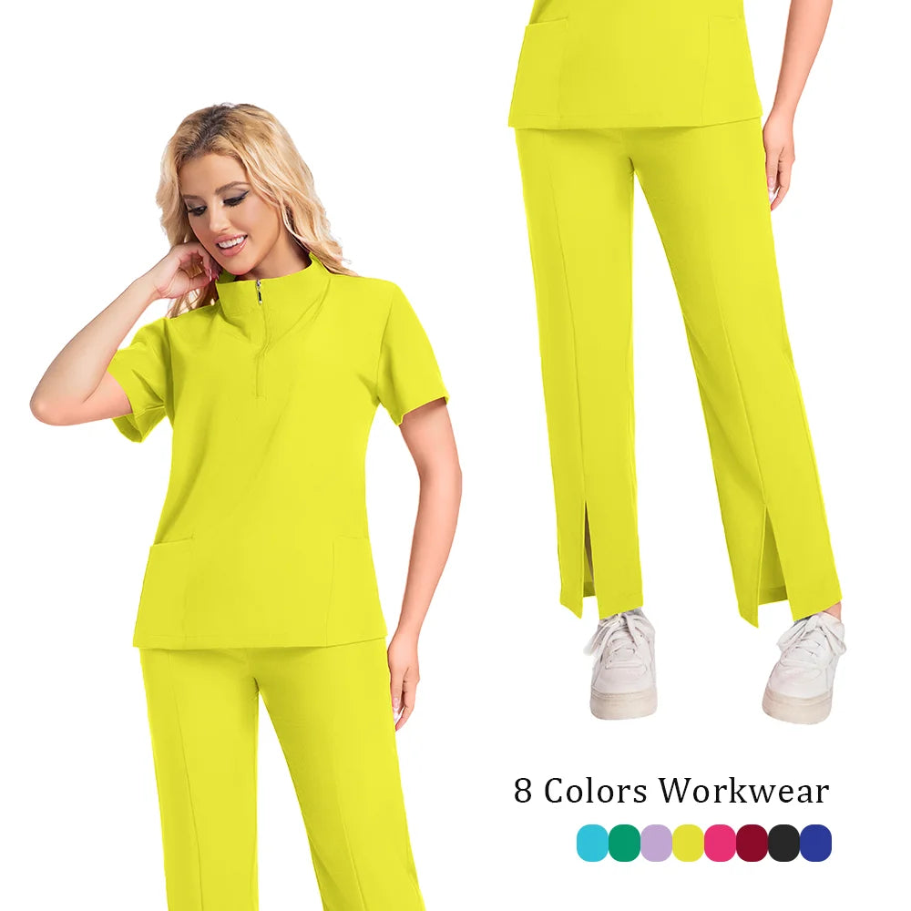 Surgical Uniforms Woman Scrub Set Medical Nurse Beauty Salon Workwear Clinical Scrubs Top Pants Spa Doctor Nursing Clinical Suit