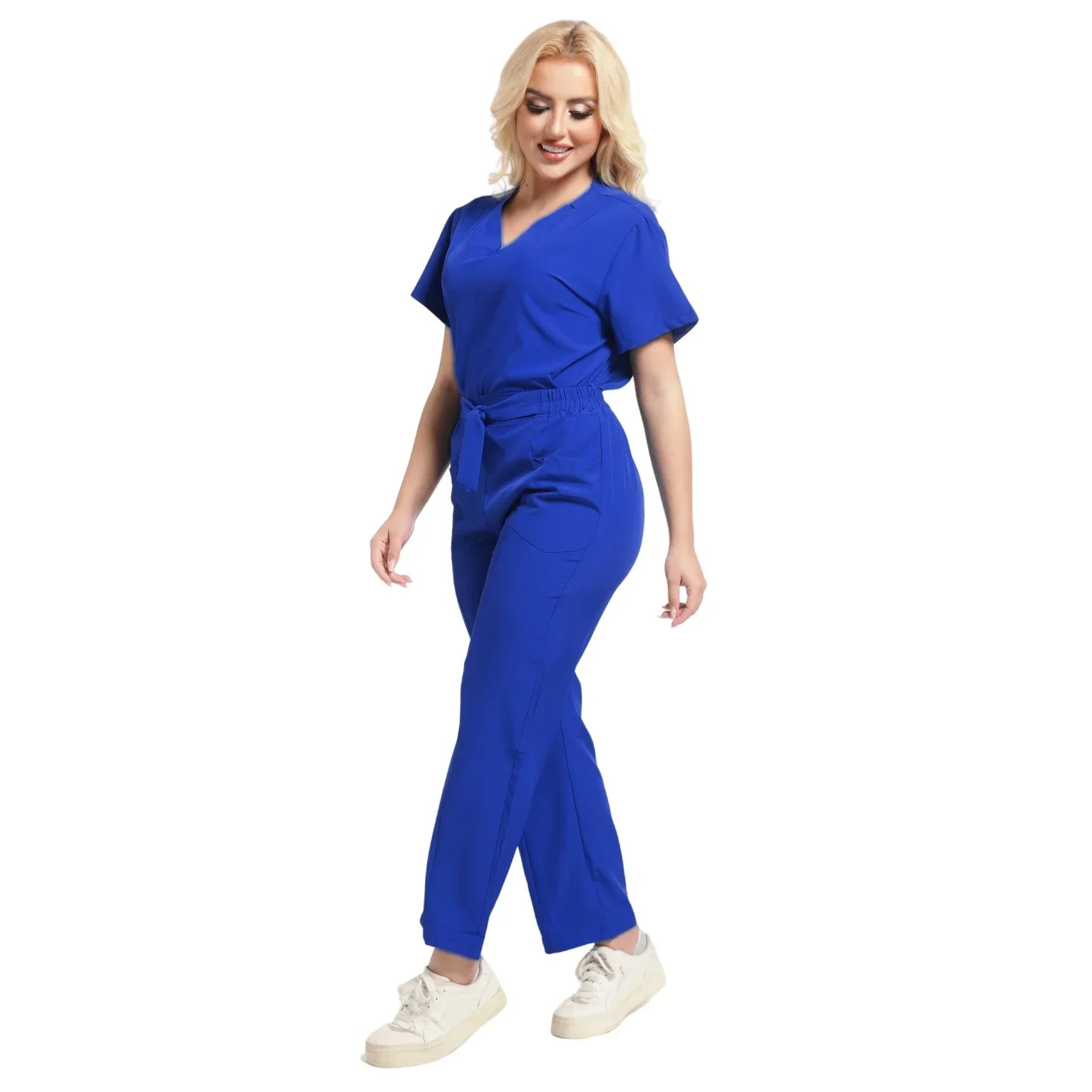 Plus Size New Style Working Scrubs Set Women Pet Nurse Uniforms Solid Color Beauty Salon Work Uniforms Medical Uniforms Workwear