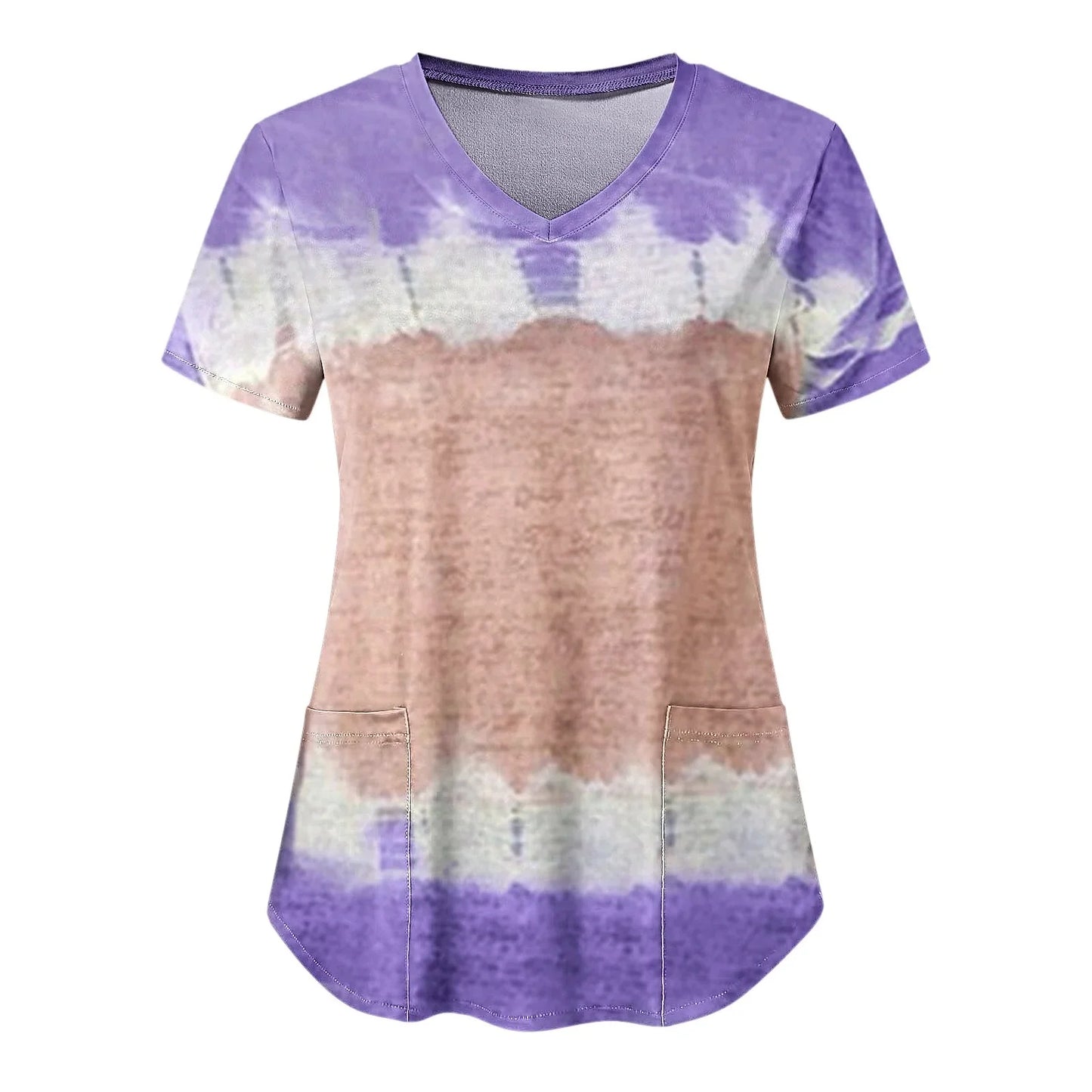 Women Nurse Uniform Medical Scrubs Flower 3d Print V-Neck Pocket Medical Uniforms Cartoon Nursing Scrubs Short Sleeve Pocket Loo