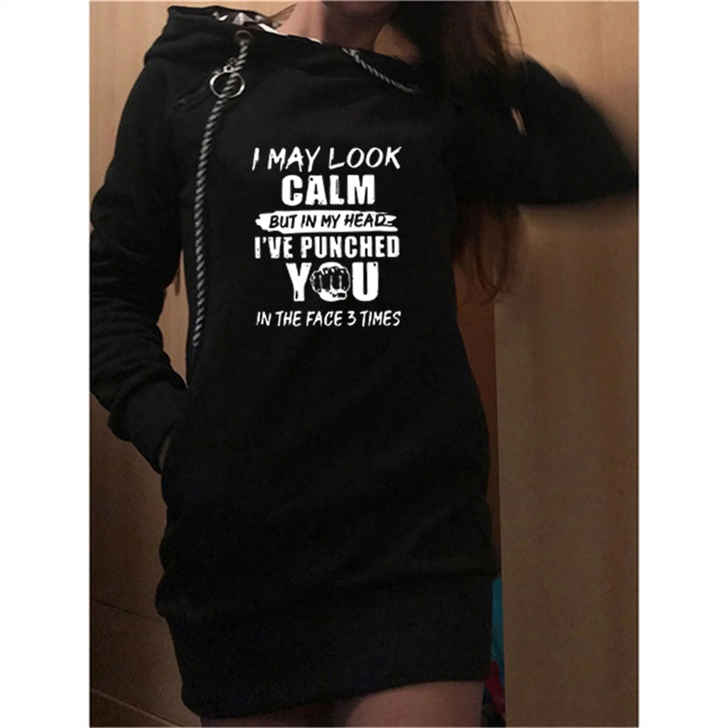 Autumn and Winter Women Dresses Fashion Long Sleeve Hoodie Dress Casual Hooded Dresses for Women Pullover Dress