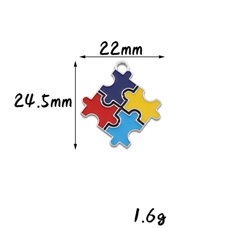 1 Pcs Autism Awareness Pin Autism Pins Lapel Pin Multi Color Autism Puzzle Piece Brooches Pins for Backpacks Sleeves Awareness