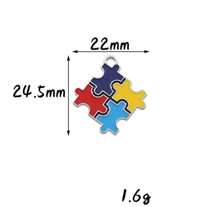1 Pcs Autism Awareness Pin Autism Pins Lapel Pin Multi Color Autism Puzzle Piece Brooches Pins for Backpacks Sleeves Awareness