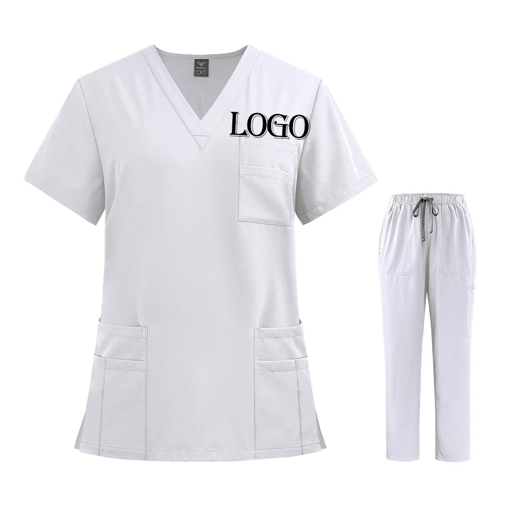 Elastic Scrubs Set Hospital Surgical Scrubs Tops Pants Nurse Nursing Workwear Doctors Clothes Medical Accessories Uniform Unisex