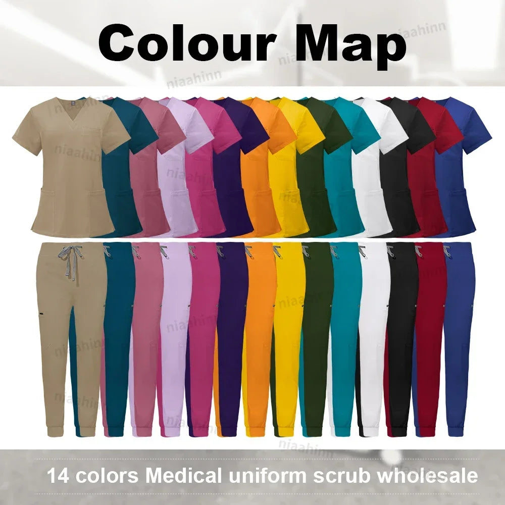 Wholesale Uniforms Doctor Nurse Work Wear Women Men Hot Sales Surgical Gowns Healthcare Nursing Articles High-quality Scrub Sets
