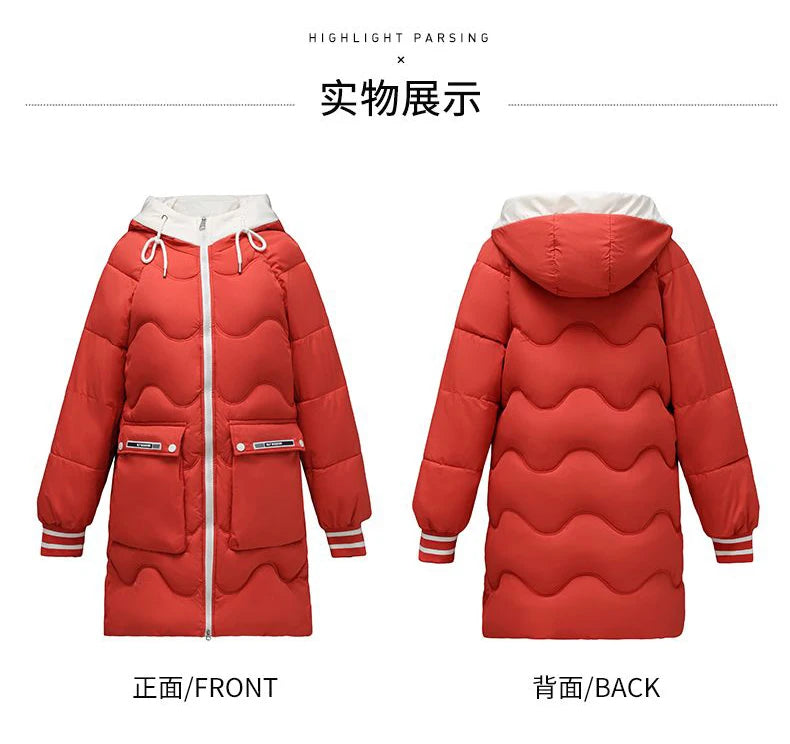 Long Winter Jacket Women Down Cotton Coats New Cotton Padded Puffer Parka Coat Women Hooded Outwear Thicken Warm Jacket 4XL