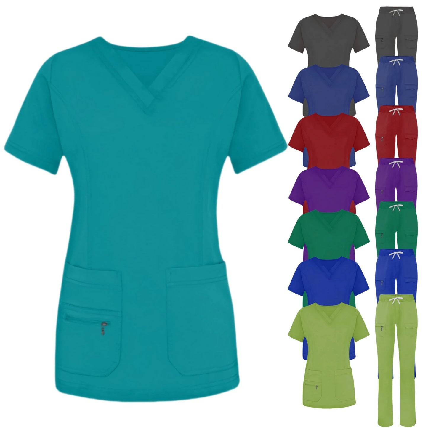 Surgical Uniforms Woman Medical Blouse Strechy Scrubs Top+pant Sets Medico Clothes for Doctors Nurses Clinical Medical Uniform
