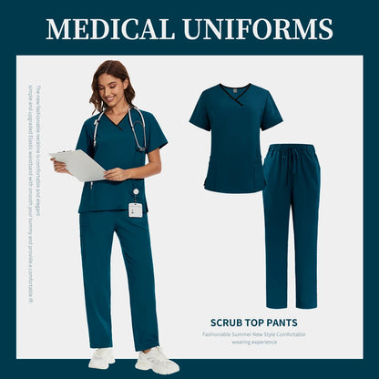 Scrub Uniforms Sets Hospital Clothes for Women Scrubs Set Quick-Drying Comfortable Nursing Outfits Pet Clinic Veterinary Uniform