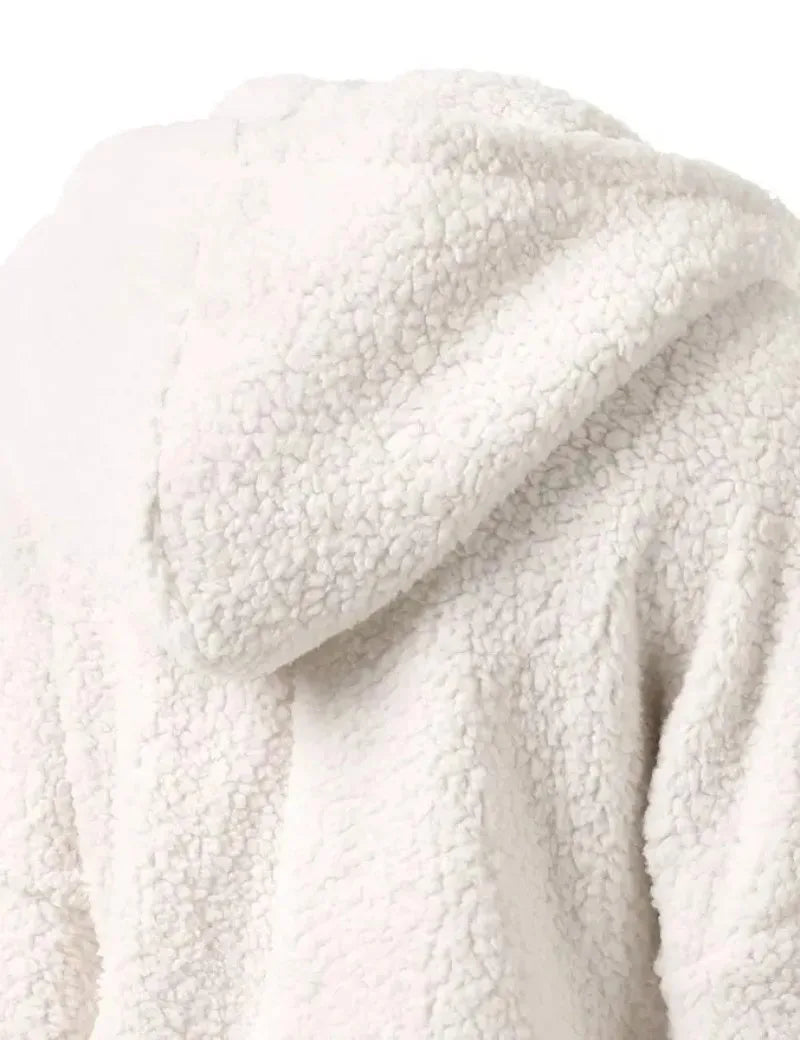 Autumn Winter Warm Jacket Women Hoodie Hooded Casual Female Hoodies Sweatershirt Zipper Coat Solid Soft Fleece Women Coat