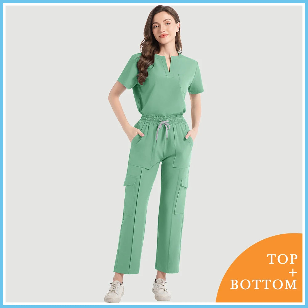 Women Scrubs Nurse Accessories Medical Uniform Unisex Slim Fit Comfort Clinical Women Operating Room Work Uniform Jogger Suit