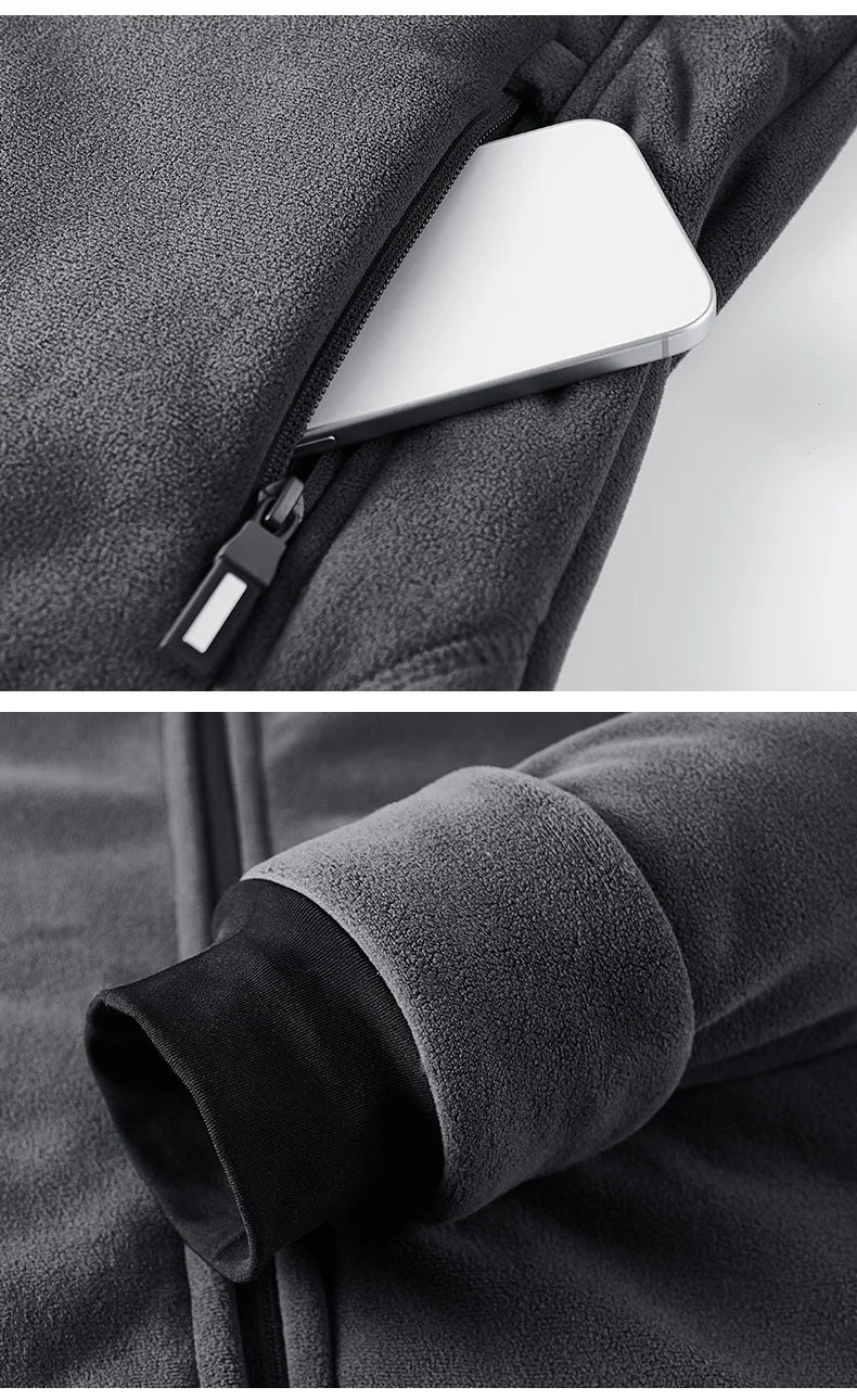 Winter Men Fleece Warm Jackets Mens Windproof Thick Jackets Parkas Coats Men Hooded Casual Outwear Jacket