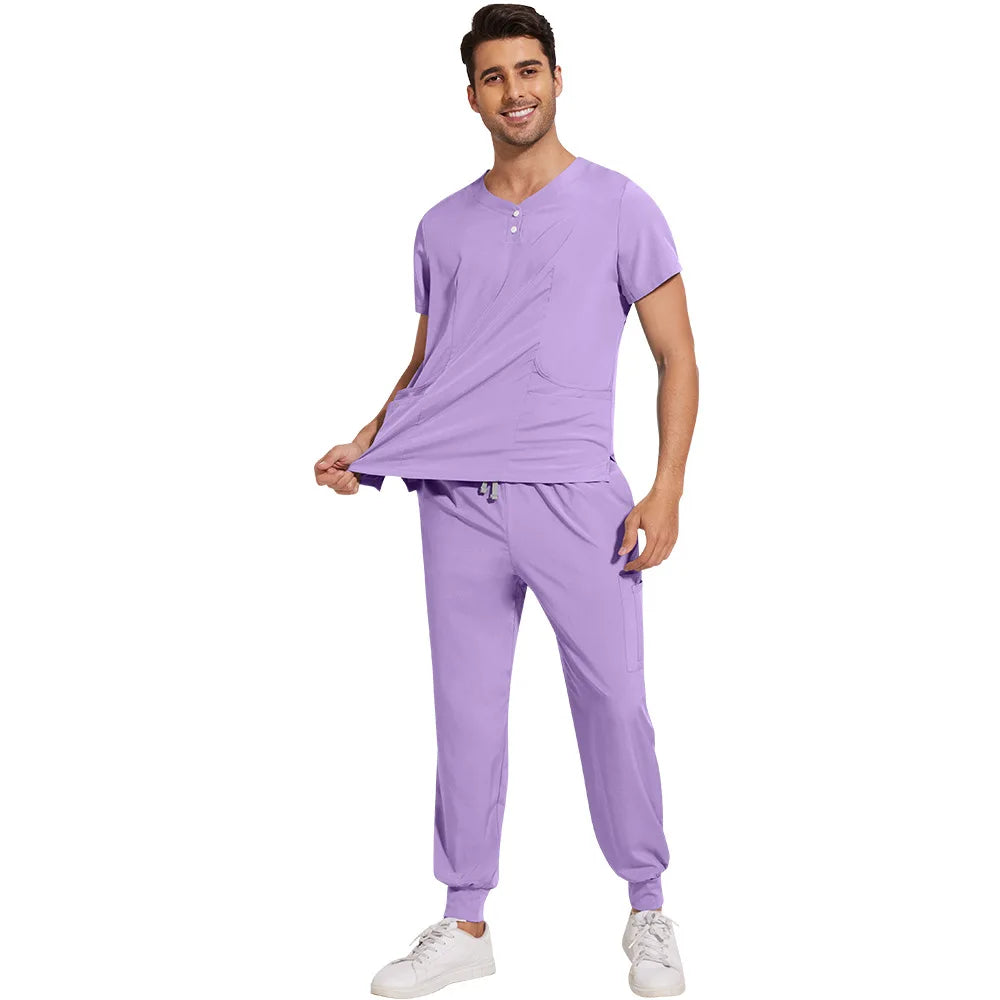 Frosted Suit Uniforms for men's Hospital Gowns Pharmacy Beauty Work Clothes