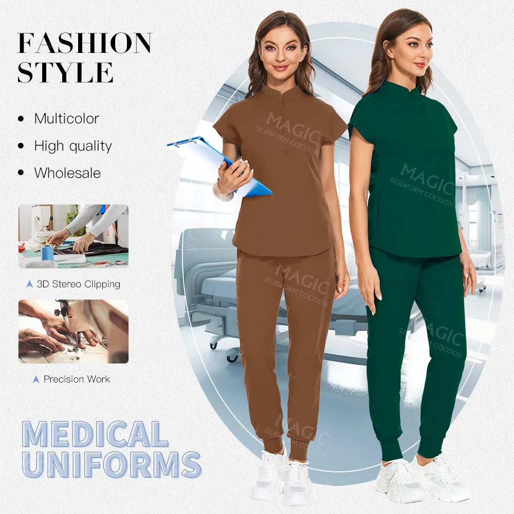 Scrubs Sets Pet Medical Uniforms Clothing Women Nurse Costume Spa Uniforms Surgery Suit Nurse Accessories Doctor Scrubs Workwear