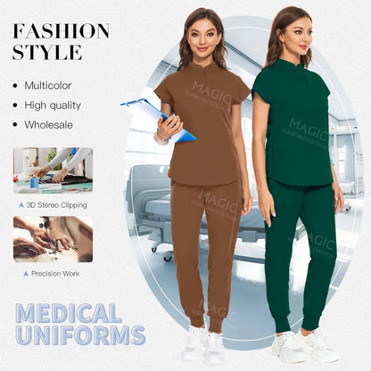 Scrubs Sets Pet Medical Uniforms Clothing Women Nurse Costume Spa Uniforms Surgery Suit Nurse Accessories Doctor Scrubs Workwear