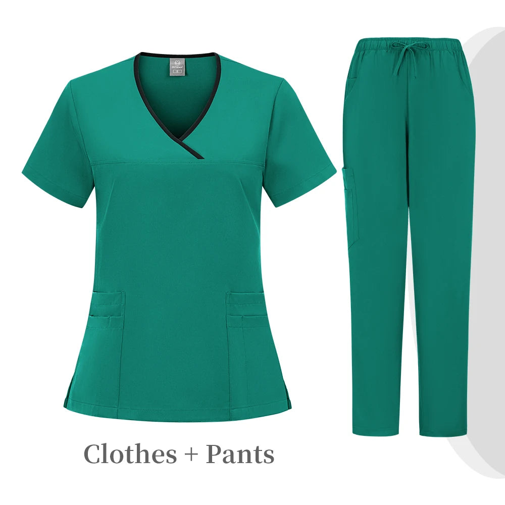 High quality color doctor nurse uniform scrubbing set Medical clothing Beauty salon work quick drying women's medical