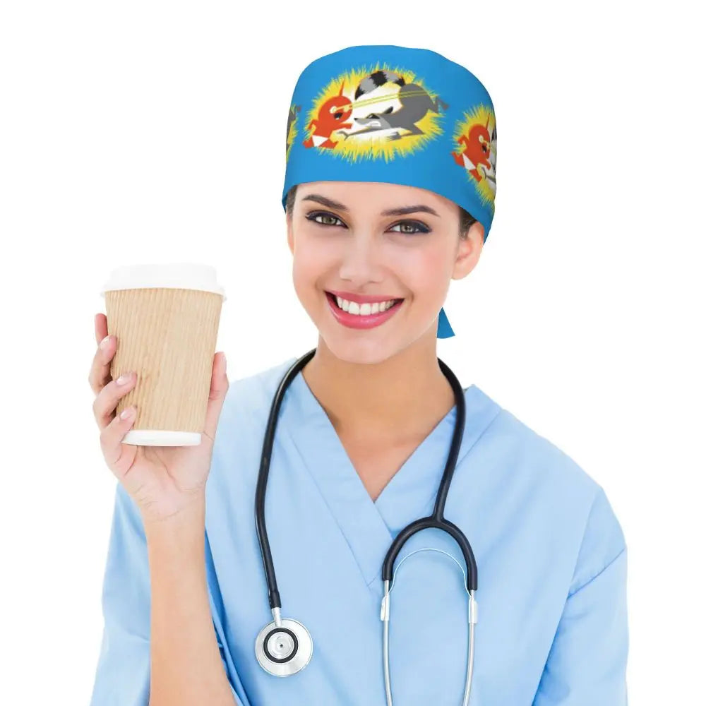 Custom The Incredibles Medical Staff Scrubs Hat Men Women Superhero Anime Doctor Nursing Surgical Cap Scrub Caps