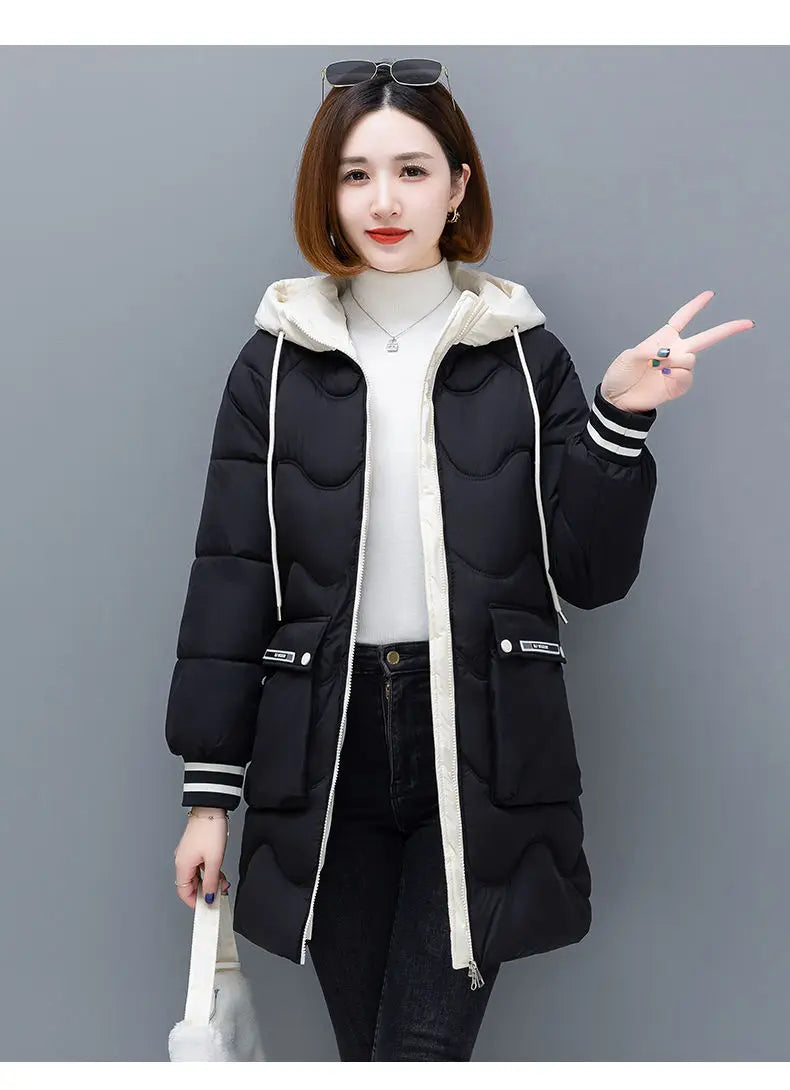 Long Winter Jacket Women Down Cotton Coats New Cotton Padded Puffer Parka Coat Women Hooded Outwear Thicken Warm Jacket 4XL