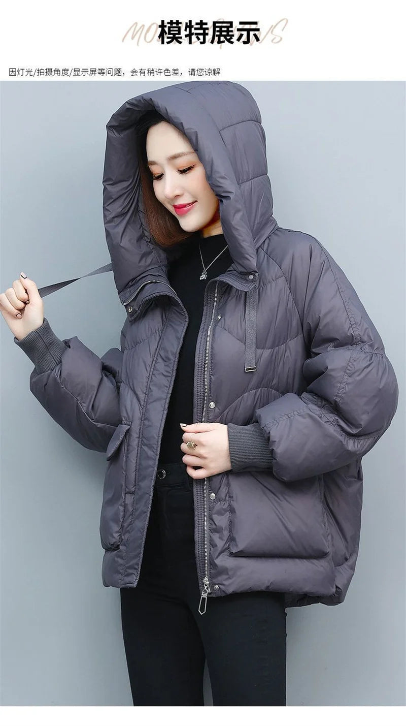 Winter Clothes Women Basic Jackets Warm Thick Down Cotton Jacket Female Short Hooded Fashion Padded-Cotton Jacket Parkas