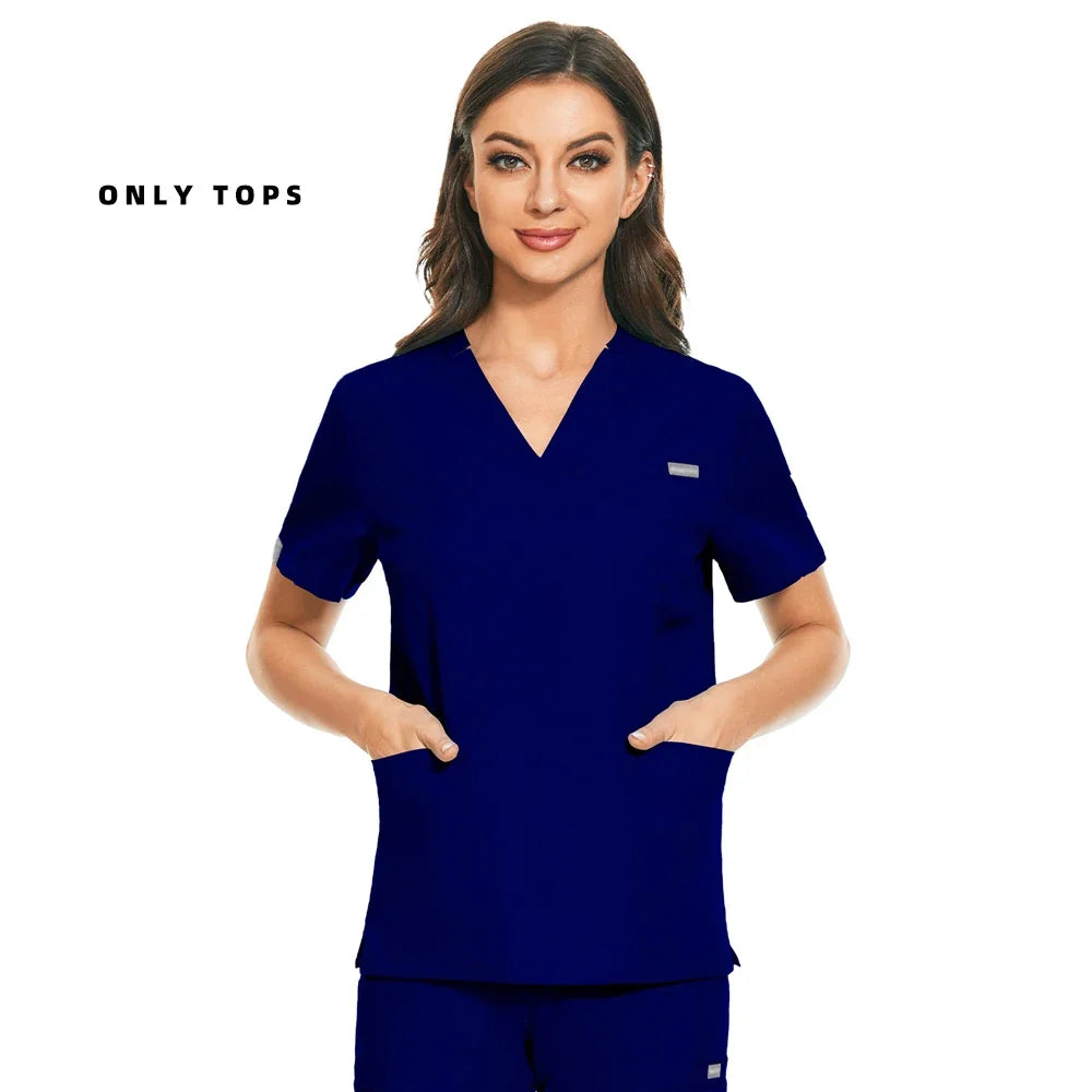 Medical Uniform Lab Clothes Women Mens Scrubs Tops Nurse Nursing Uniform Vet Costume Spa Workwear Hospital Surgery Work Shirts