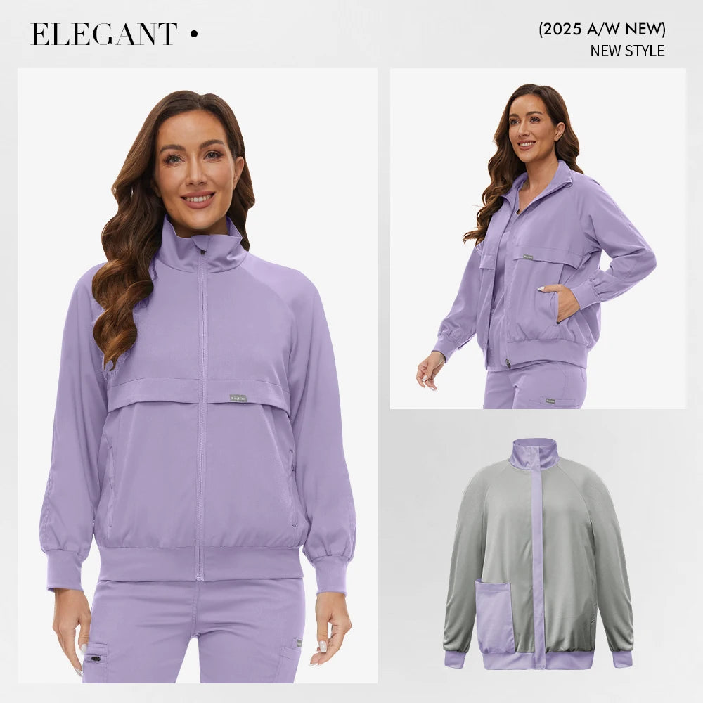 Long Sleeved Pet Scrub Jacket Outfit Surgery Doctor Nurse Coat Hospital Nursing Staff Uniforms Autumn Winter Dentistry Work Wear