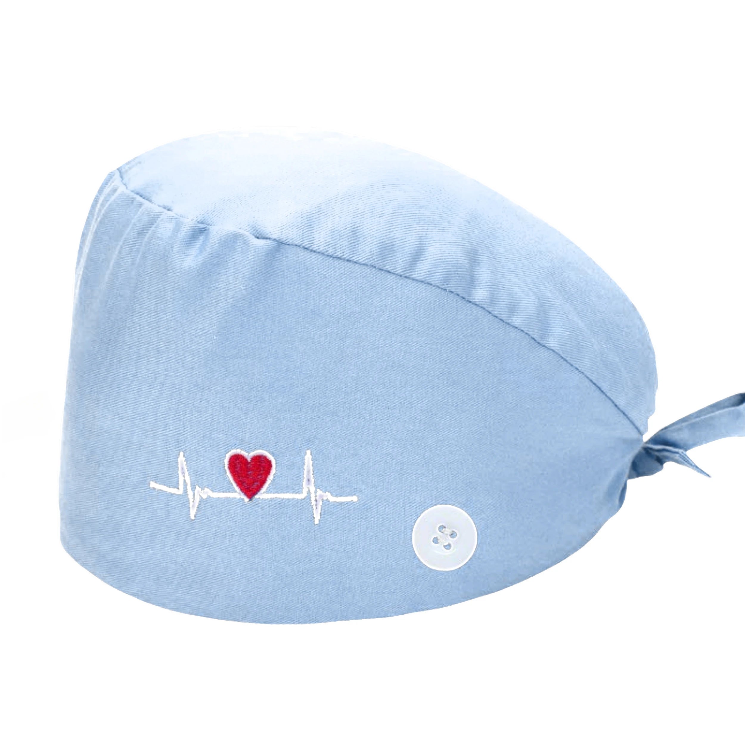 Solid color scrub cap with button pet grooming working Caps surgical cap Lab work hat womens Scrub hats nurse accessories