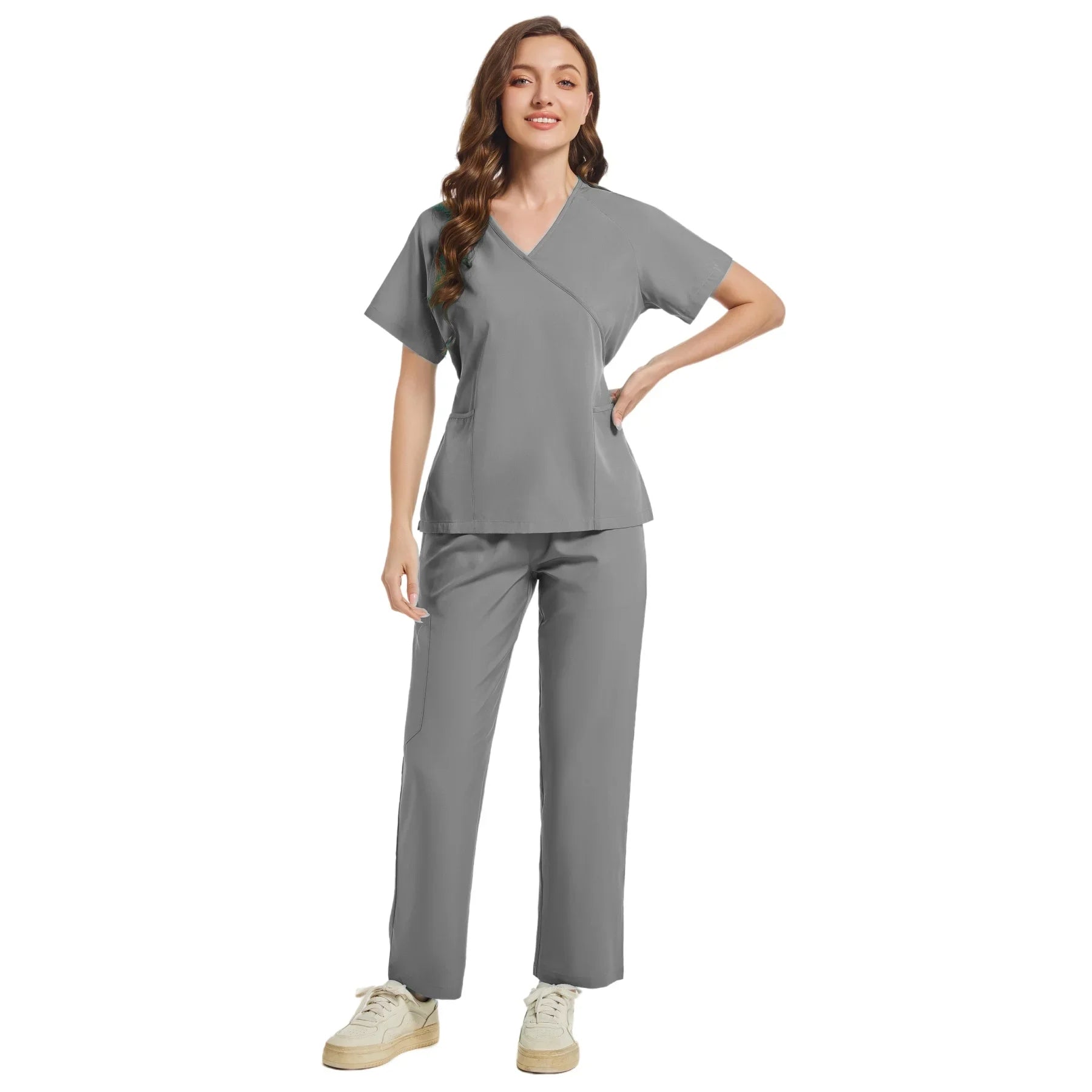 Slim Fit Women Scrubs Sets Hospital Medical Uniforms Nurses Accessories Dental Clinic Beauty Salon Spa Workwear Scrubs Tops Pant