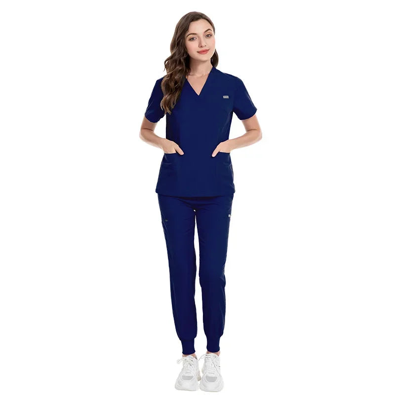 Women Scrubs Sets Nurse Accessories Medical Uniform Slim Fit Hospital Dental Clinical Workwear Clothing Surgical Overall Suits
