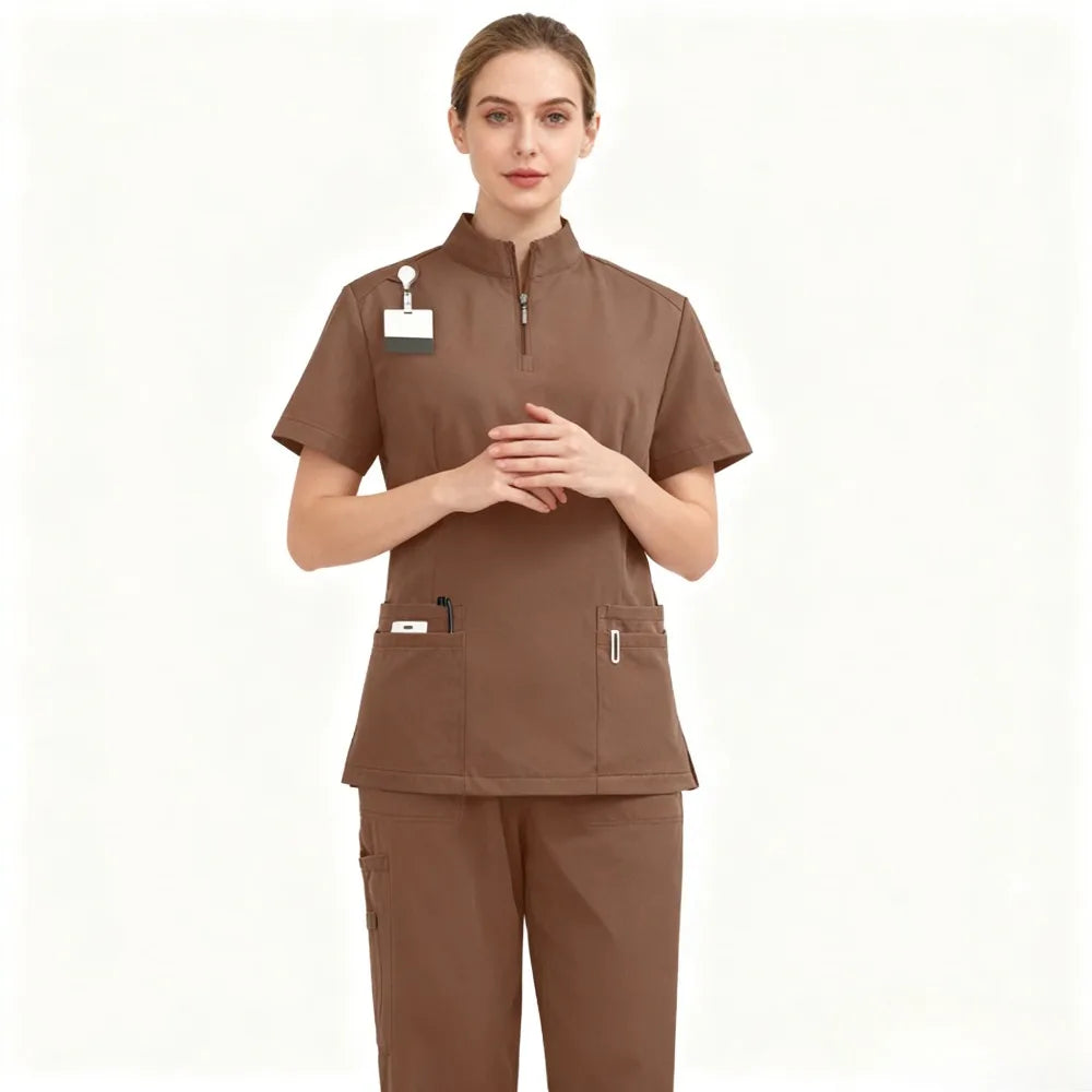 Practical Nursing Workwear - Basic M-edical Uniform Set with Functional Design for Healthcare Staff