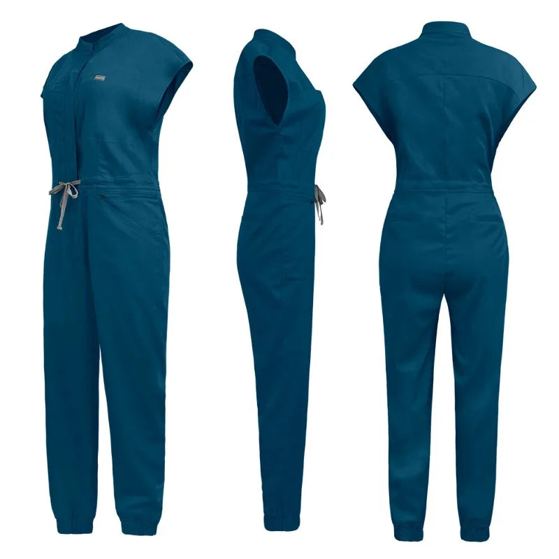 Wholesale Medical Apparel Scrub Uniform Women Short Sleeved Scrubs Jumpsuit Medical Hospital Clothing Scrub Uniforms with Pocket