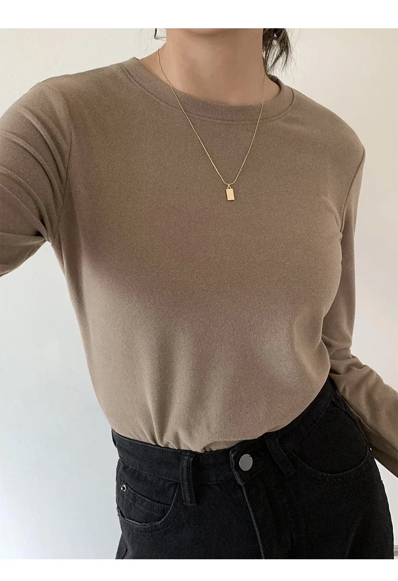Winter Women Sweater T Shirt Women  Oversize T-Shirt Woman Clothes Female Tee Tops Pullover Long Sleeve Tube Knitted Tshirt Top