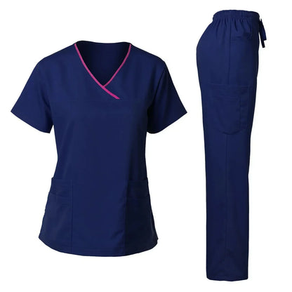 Cherokee Medical Uniforms  Nurse Uniform Scrubs for Women Set Scrub Pants with Pockets and V-neck SPA Scrub Top for Hospital