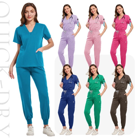 Women Scrubs Nurse Accessories Medical Uniform Unisex Slim Fit Comfort Clinical Women Operating Room Work Uniform Jogger Suit
