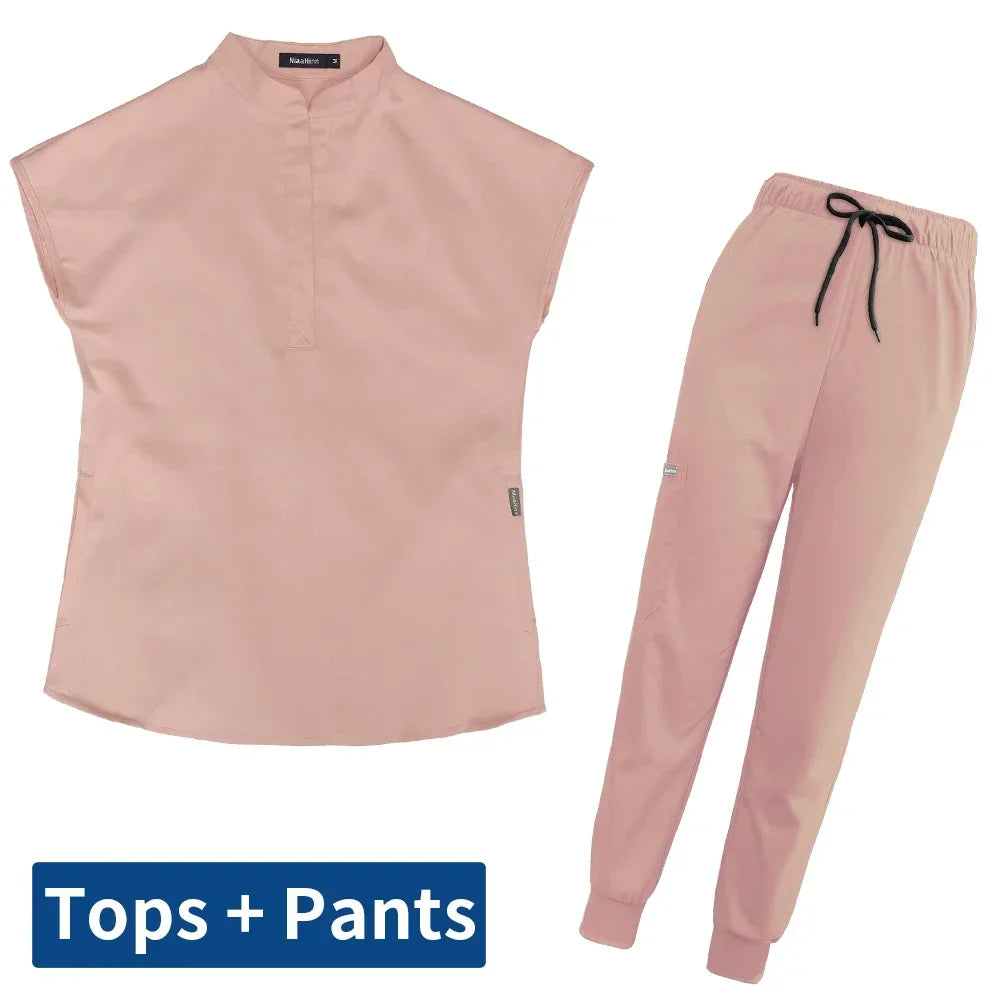 Thicken Nursing Uniform High Quality Solid Color Medical Doctor Workwear Pet Hospital Veterinary Non-sticky Hair Scrub Work Suit