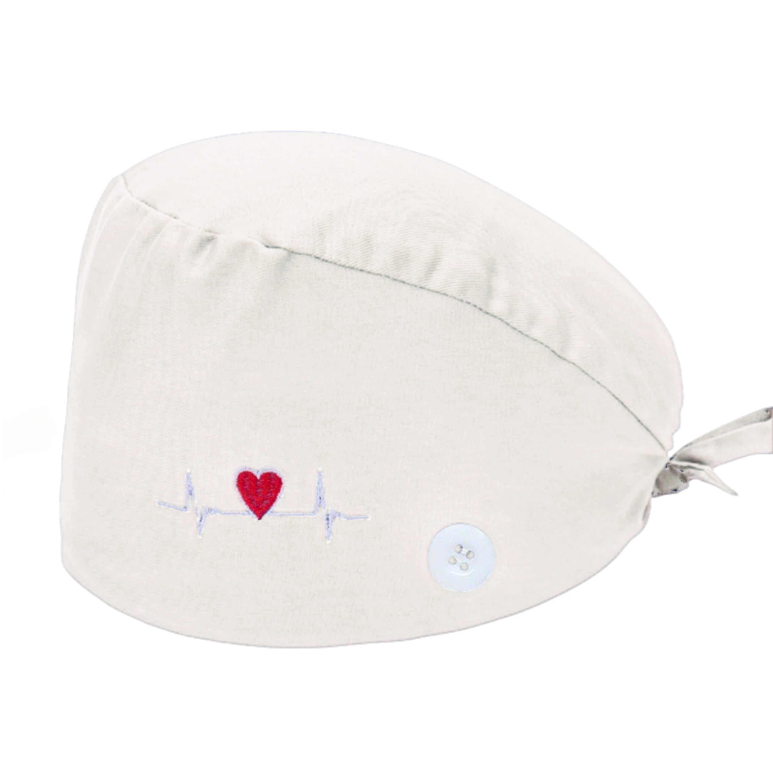 Solid color scrub cap with button pet grooming working Caps surgical cap Lab work hat womens Scrub hats nurse accessories