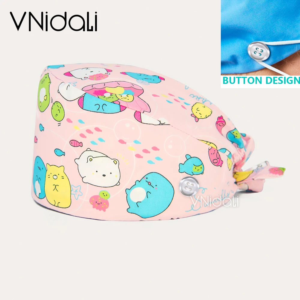 Scrubs Caps for Women and Men gorro quirofano mujer pet shops Caps Work Hats beauty salon nursing accessories lab staff cap