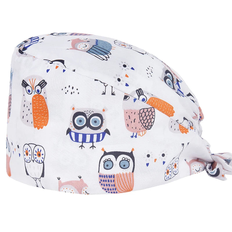 LONG HAIR Scrub Caps Surgical Medical Hats Cotton Nursing Caps Breathable Bouffant Healthcare Chef Pediatric Veterinary Hats M81