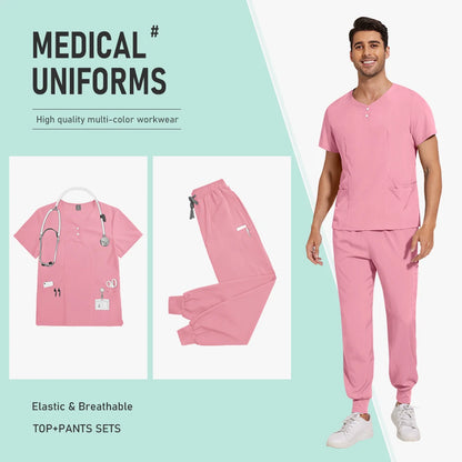 Scrubs Nursing Accessories Medical Surgical Gowns Doctor Nurse Special Scrub Men Solid Color Work Wear Spa Unifroms Women Unisex