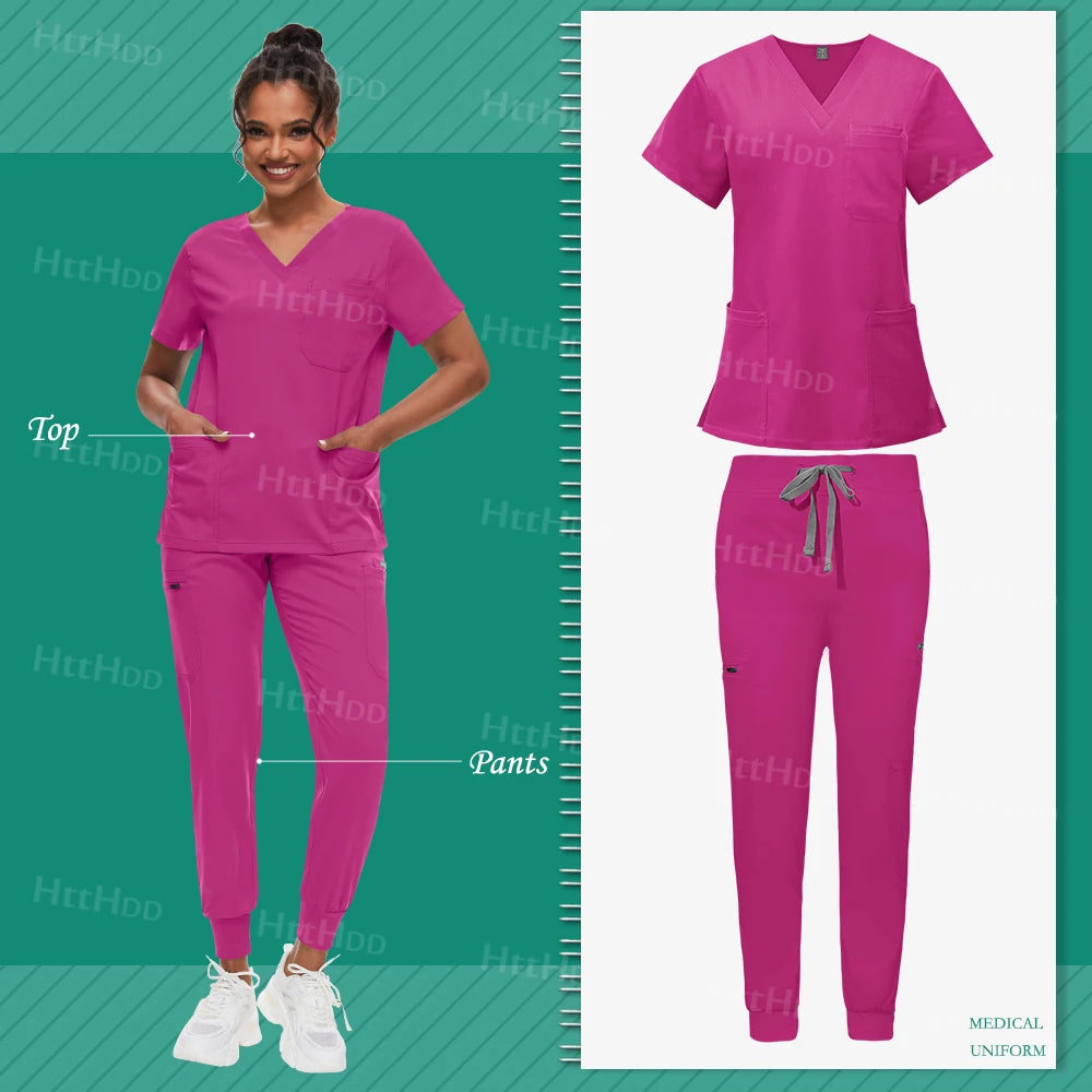 Scrub Sets Uniform Women Joggers Hospital Accessories Medical Surgical Gown Pharmacy Healthcare Work Wear Unisex Mens Scrub Soft