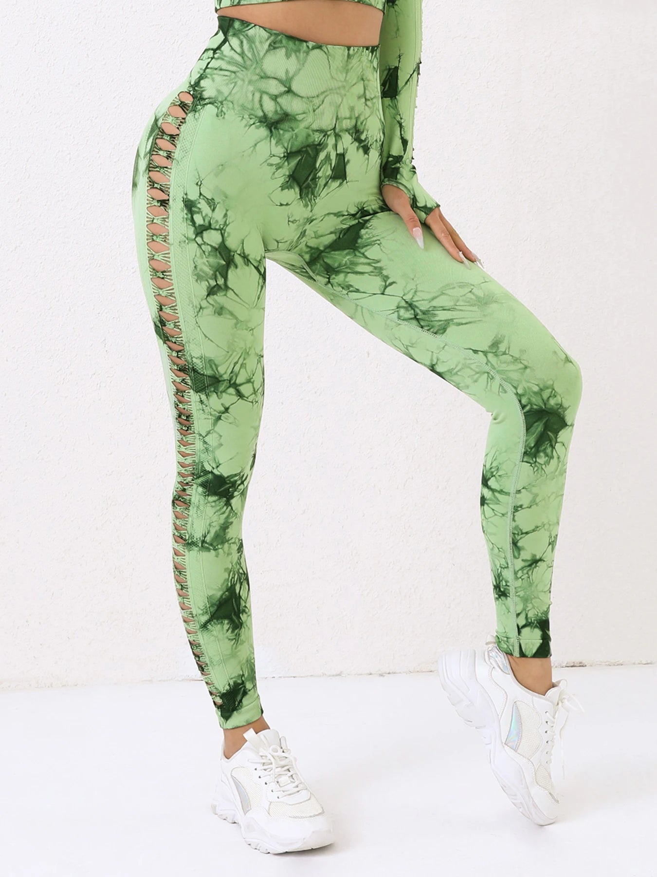 Butt Lifting Sexy Gym Leggings Women High Waist Seamless Tie Dye  Leggings Women Skinny Stretch Outdoors Hollow Out Pants