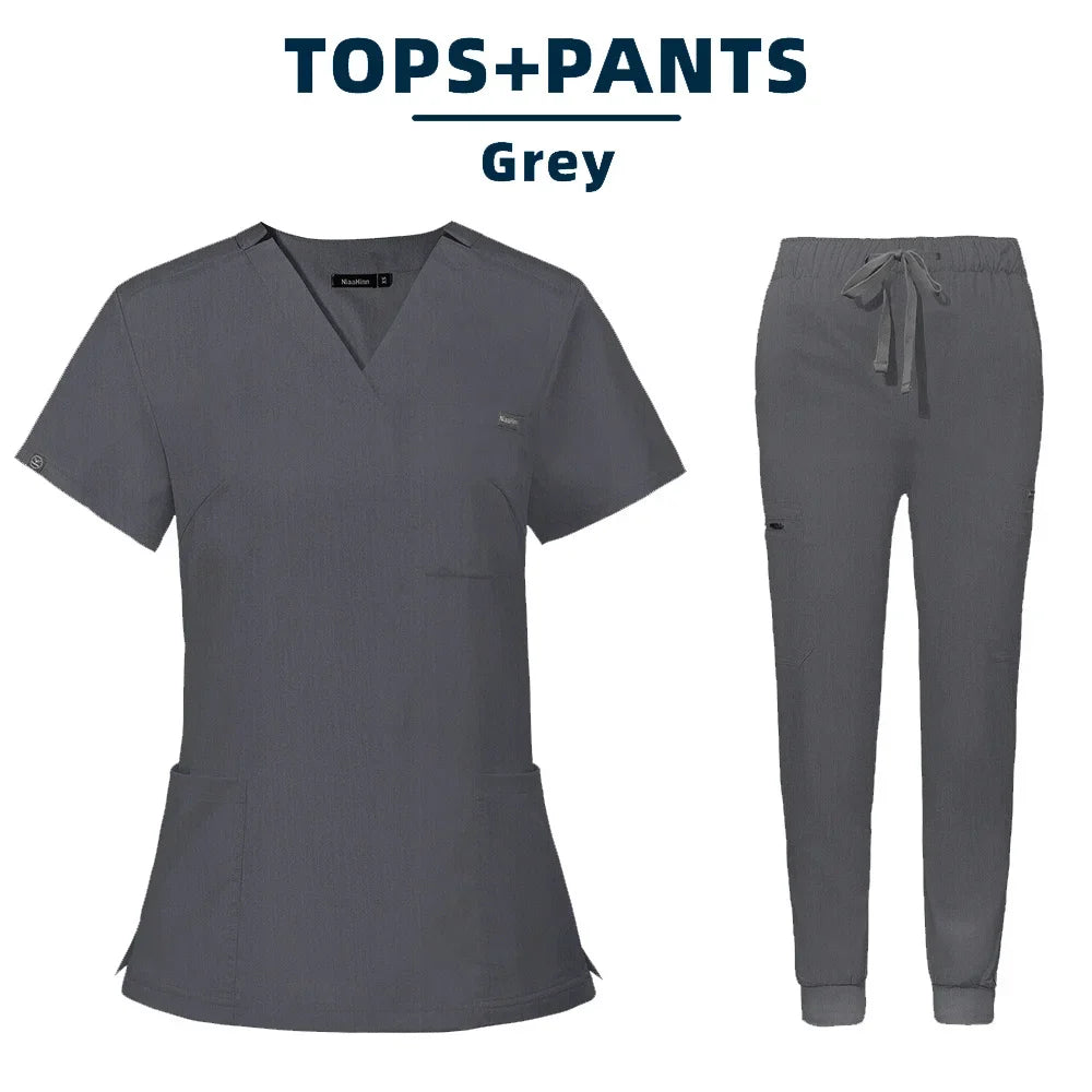 Women Scrubs Sets Nurse Accessories Medical Uniform Slim Fit Hospital Dental Clinical Workwear Clothing Surgical Overall Suits