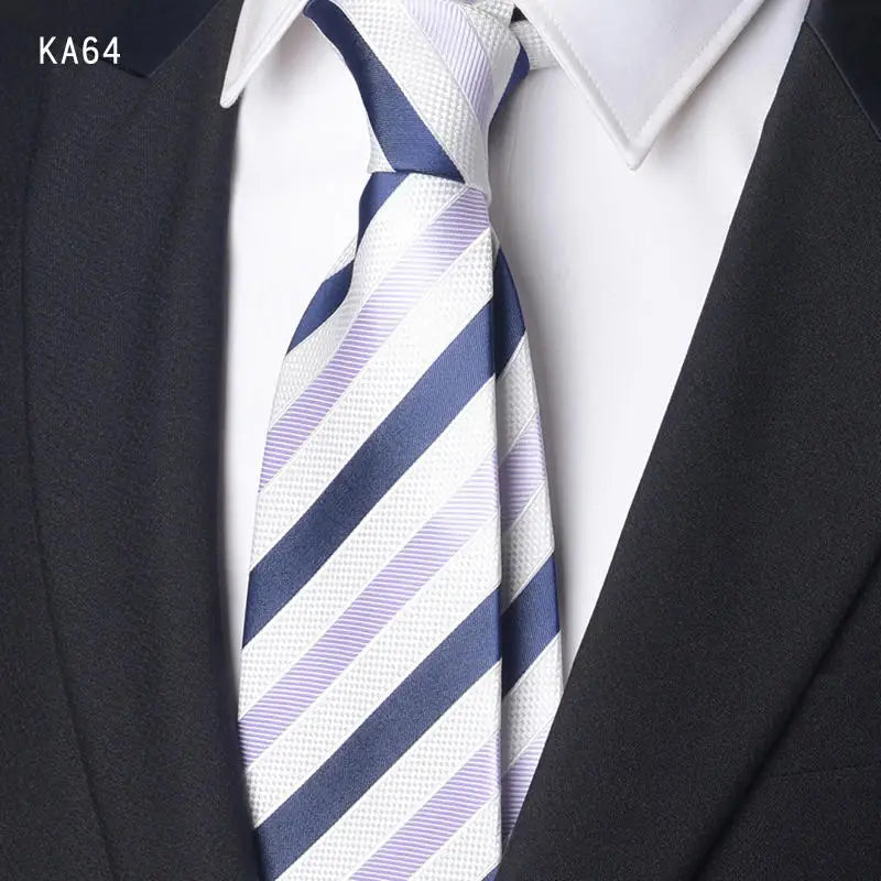 High Quality Handcrafted 9cm Wide Edition Cravat Blue Light Gray Striped Tie For Men's Business Attire Suit Commuting Necktie