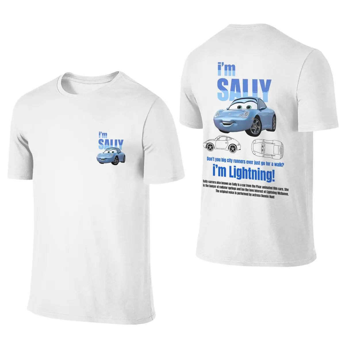 Romantic Lightning Mcqueen And Sally Matching T Shirt Outfits Double-Side Print Sally Mcqueen tshirt Tees for Couple Gifts