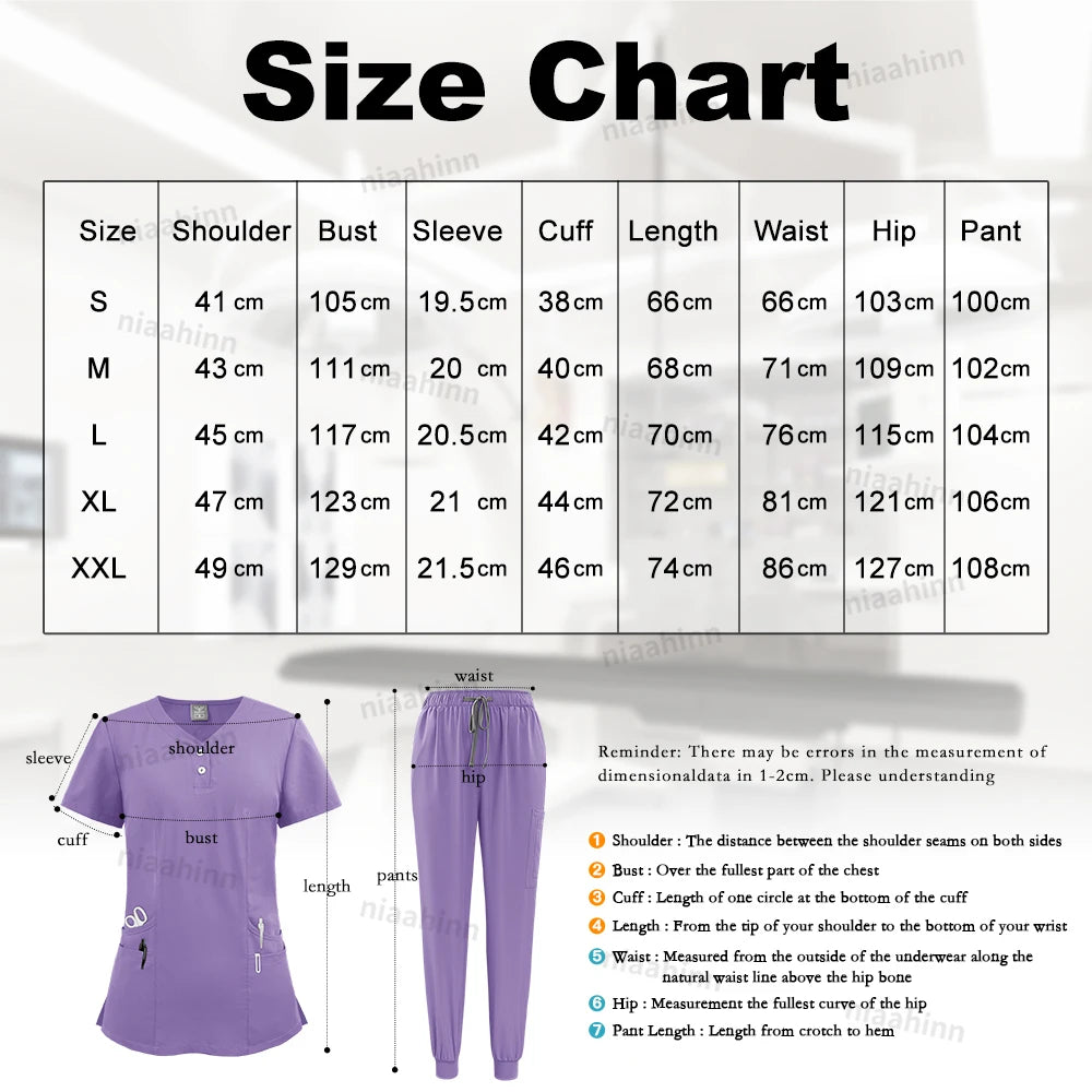 Nurse Women’s Surgical Scrubs Healthcare Nursing Scrub Uniform Thin Breathable Doctor Work Wear Medical Accessories Dental Scrub