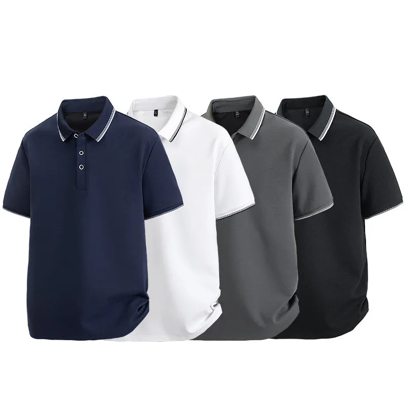 Oversized Men 7XL Polo Shirt 8XL 2025 Summer 95% Cotton Breathable Short Sleeve Collar Business Shirt Golf Man Top Clothes