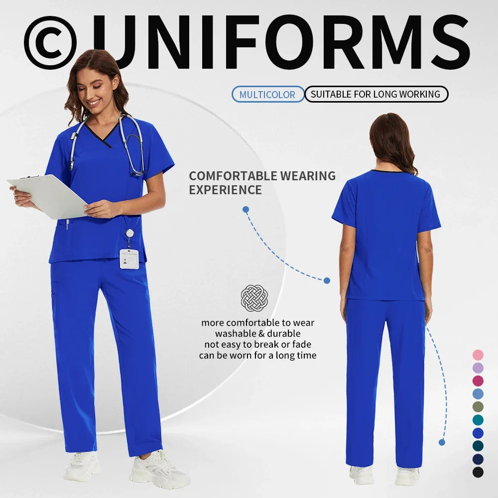 Medical Uniforms Women Hospital Nurse Scrubs Sets Pet Grooming Scrubs Unisex Clinic Nursing Surgical Uniforms Spa Uniforms Women