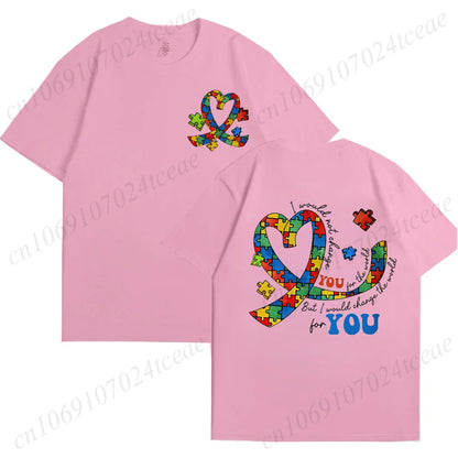 Autism Awareness Month Women T-Shirt Neurodiversity ADHD Tees Shirt Autism Teacher Mom Gift Short Sleeve Tops Female Clothing