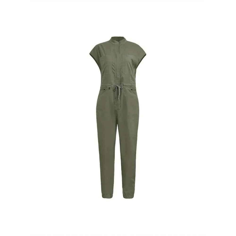 Comprehensive Training Outfit Scrubs Set Uniform Jogger Suit Stretch with Multi Pocket for Esthetician Workwear Jumpsuit